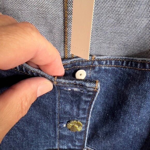 Madewell $82 Denim Darted Crop Top Marbern Wash Size 10 NP011 - Picture 6 of 9